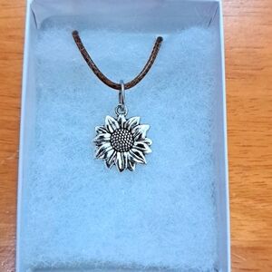 Silver Sunflower Necklace